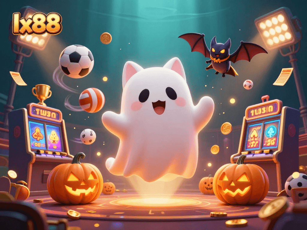 Experience the thrill of lx88 with a ghost cat in a haunted casino filled with dynamic gaming elements.