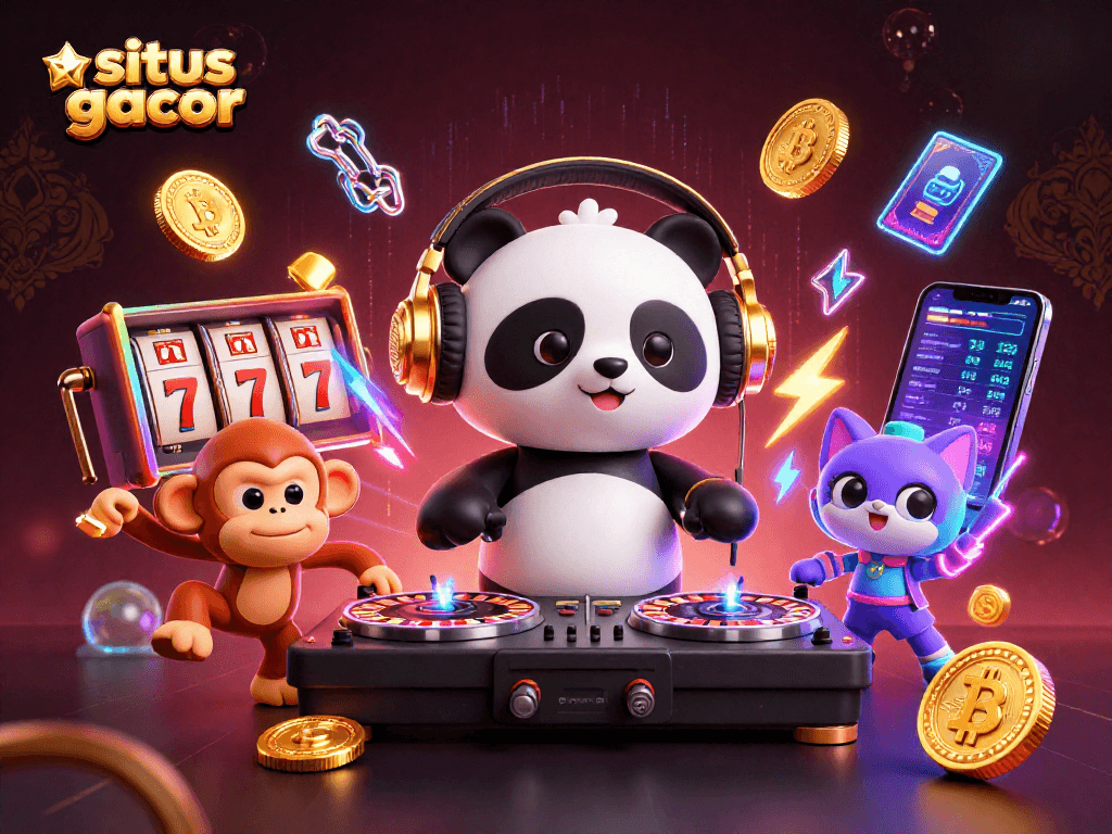 Menggali potensi situs gacor dengan DJ panda beraksi di dunia slot, penuh energi dan simbol keberuntungan.