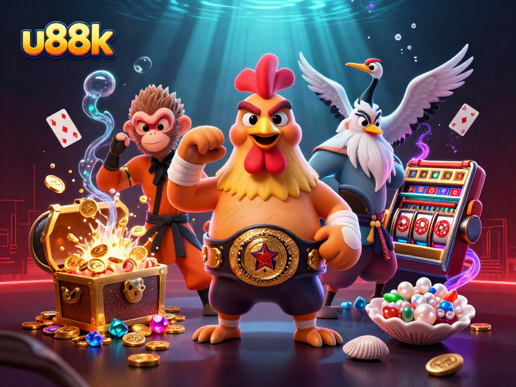Experience U88k's thrilling casino adventure with vibrant characters and dynamic game elements!
