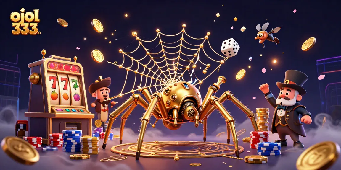 Catch action at ojol 333 with a golden spider weaving a web of fortune, showcasing dynamic slot elements.