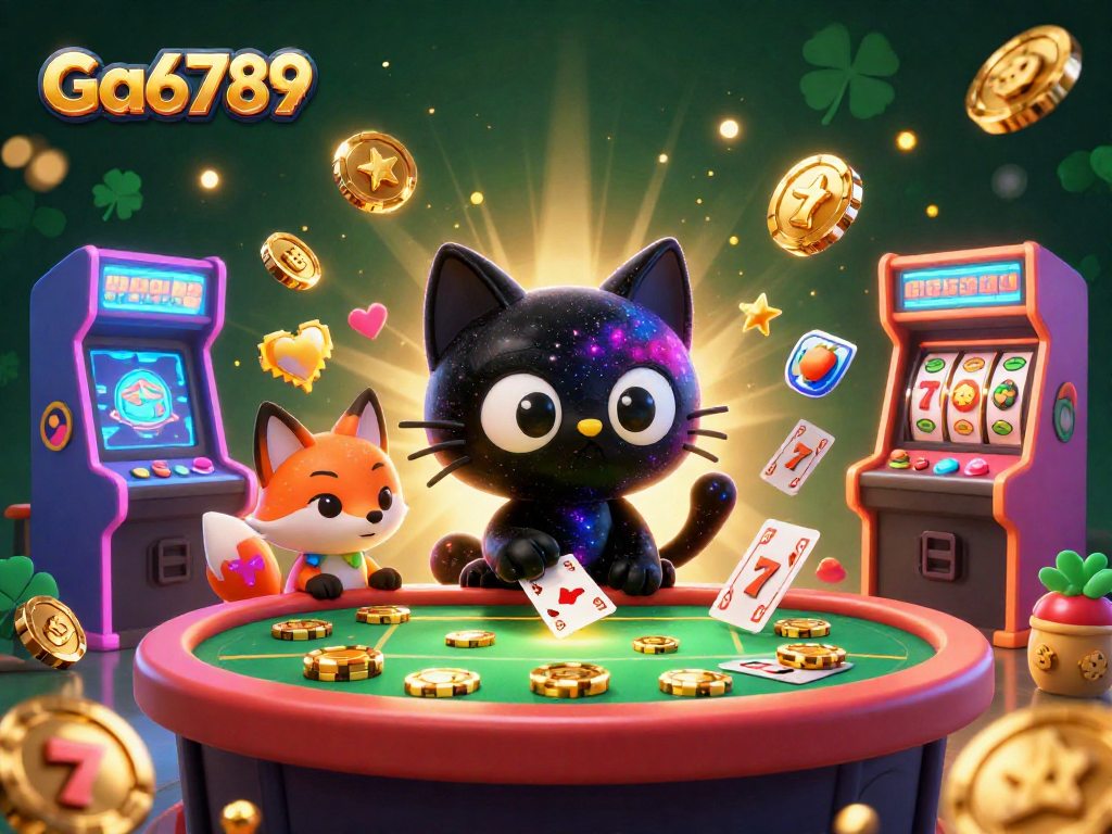Ga6789 showcases a cosmic-themed casino experience with colorful characters and gaming action.