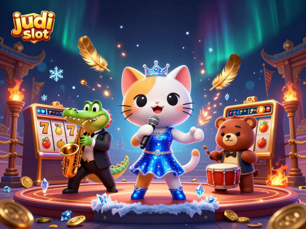 Menangkan judi slot dengan desain visual menarik dan elemen permainan di latar belakang.