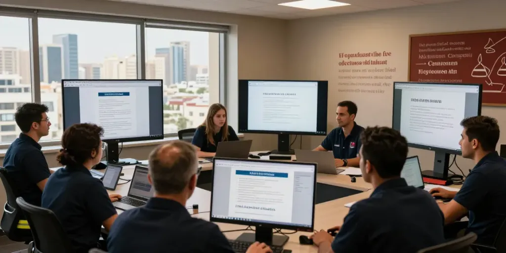CFPS Certification Saudi Arabia training session with fire safety professionals collaborating and engaging in live virtual learning.