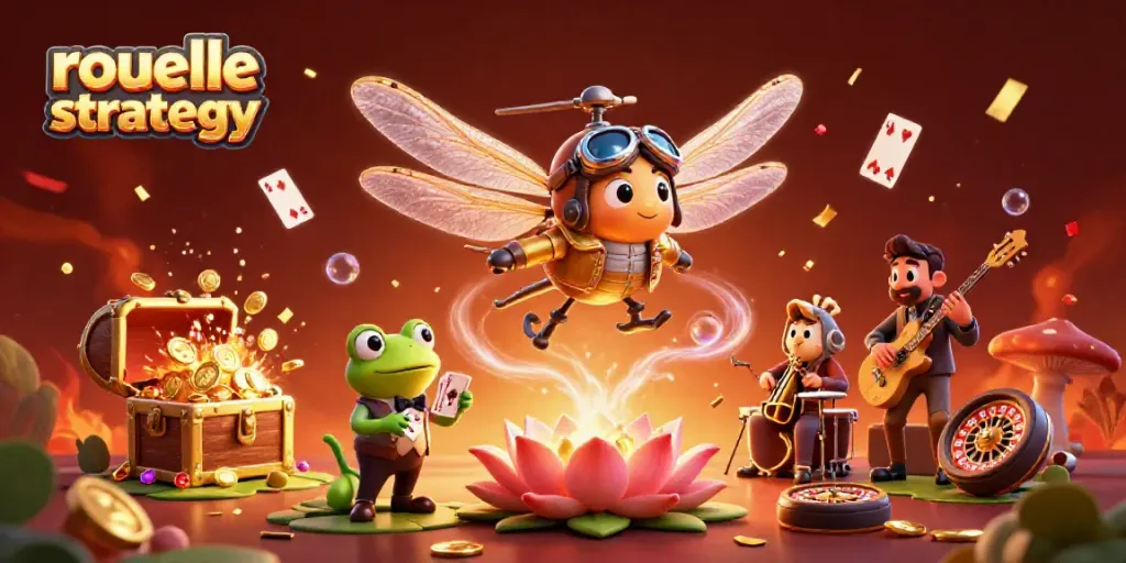 Engage with winning roulette strategy in a vibrant casino scene featuring fun characters.