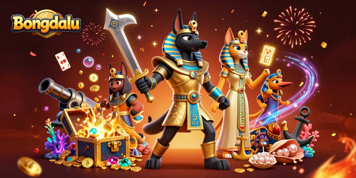 Bongdalu captures the lively energy of casino gaming with Anubis and Bastet in a dynamic 3D scene.