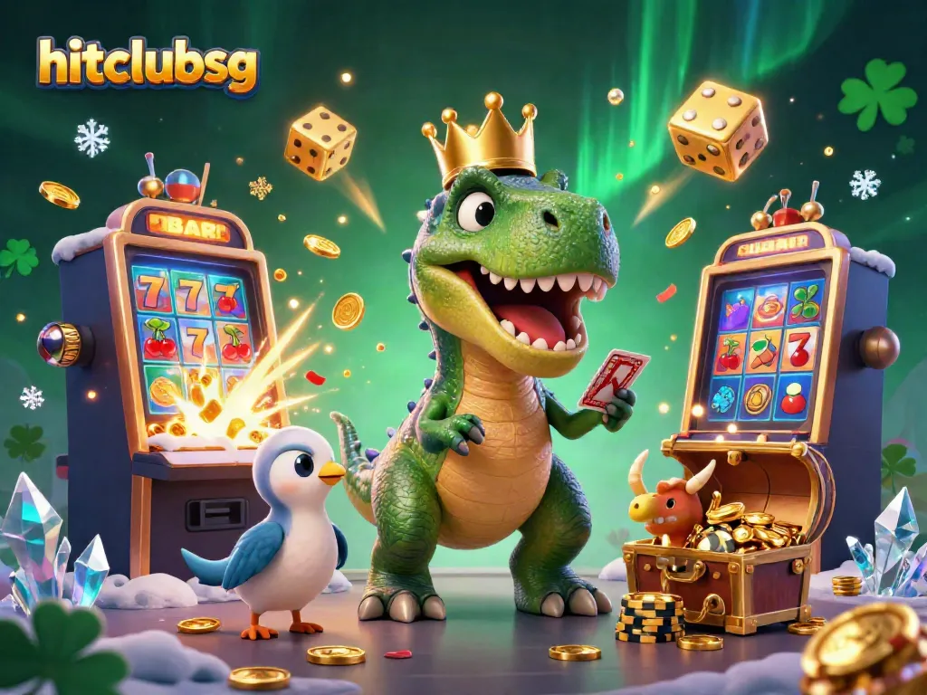 Experience exciting gameplay with the entertaining scene featuring hitclubsg characters and casino elements.