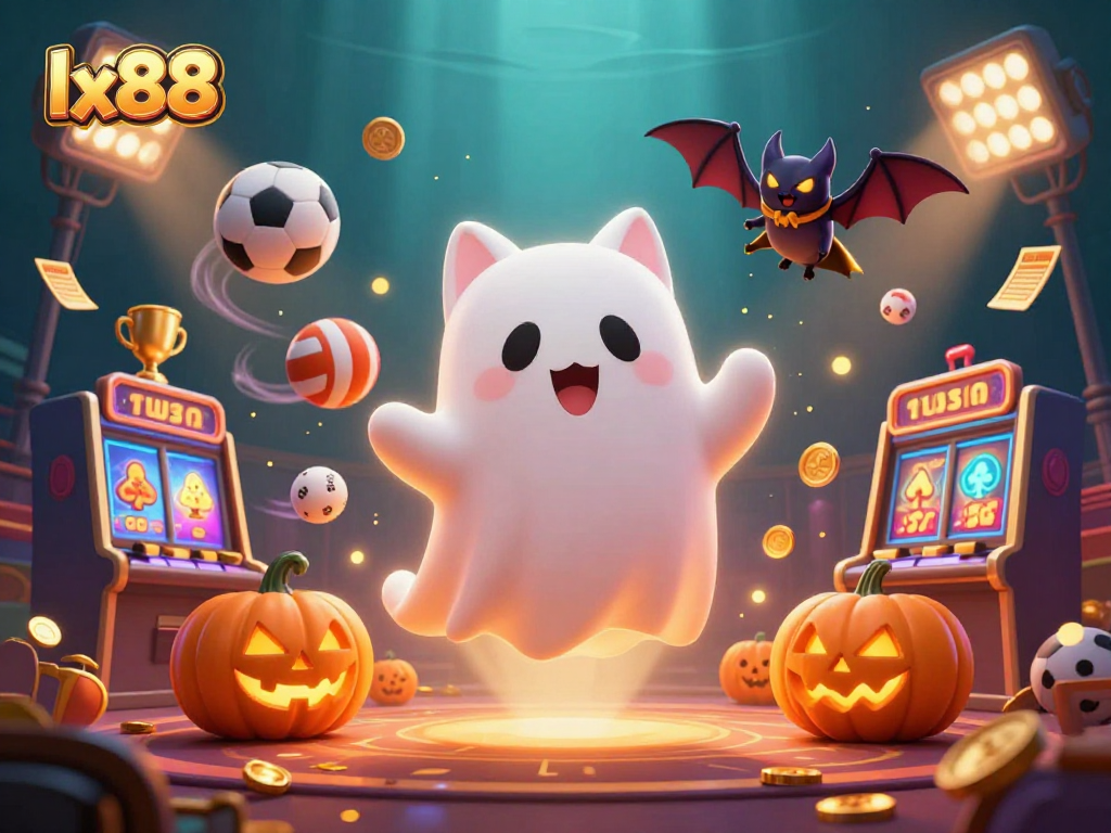 Experience the thrill of lx88 with a ghost cat in a haunted casino filled with dynamic gaming elements.