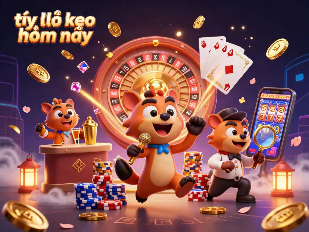 Experience the winner's thrill with tỷ lệ kèo nhà cái hôm nay in this vibrant casino scene featuring hyenas in action.