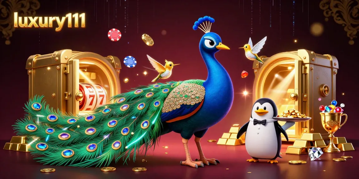 Experience the luxury111 casino scene showcasing vibrant characters, precious gems, and dynamic slot elements.