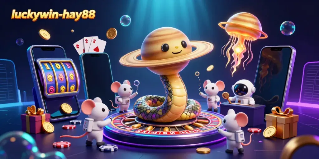 Play and win at luckywin-hay88 with fun, engaging 3D casino elements and characters.