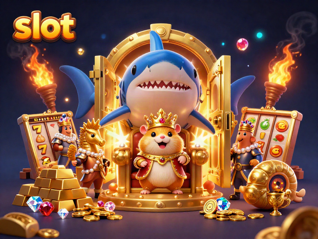 Penempatan slot pada raja hamster emas yang dikelilingi harta karun dan penjaga laut.