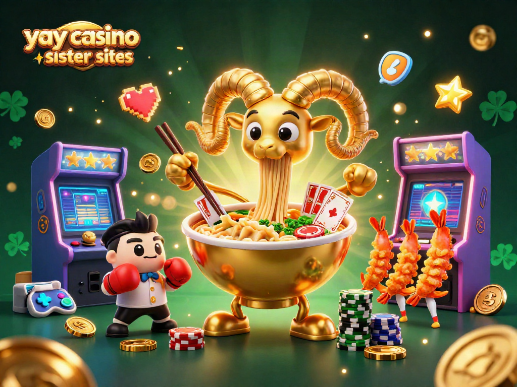 Engage in thrilling gameplay with yay casino sister sites, showcasing vibrant casino characters and arcade machines.