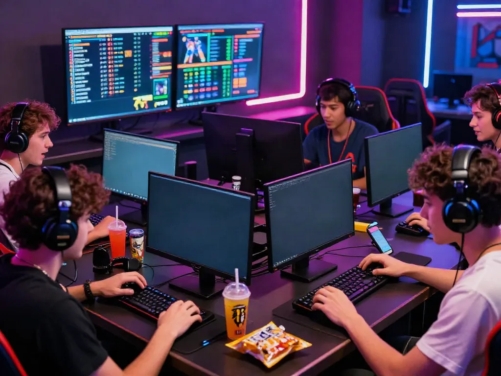 Players enjoying immersive gaming experiences on QQMacan platform in a vibrant lounge setting