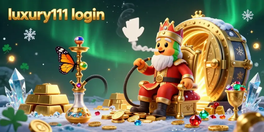 Experience thrilling wins with luxury111 login in a vibrant casino scene showcasing poker and treasures.