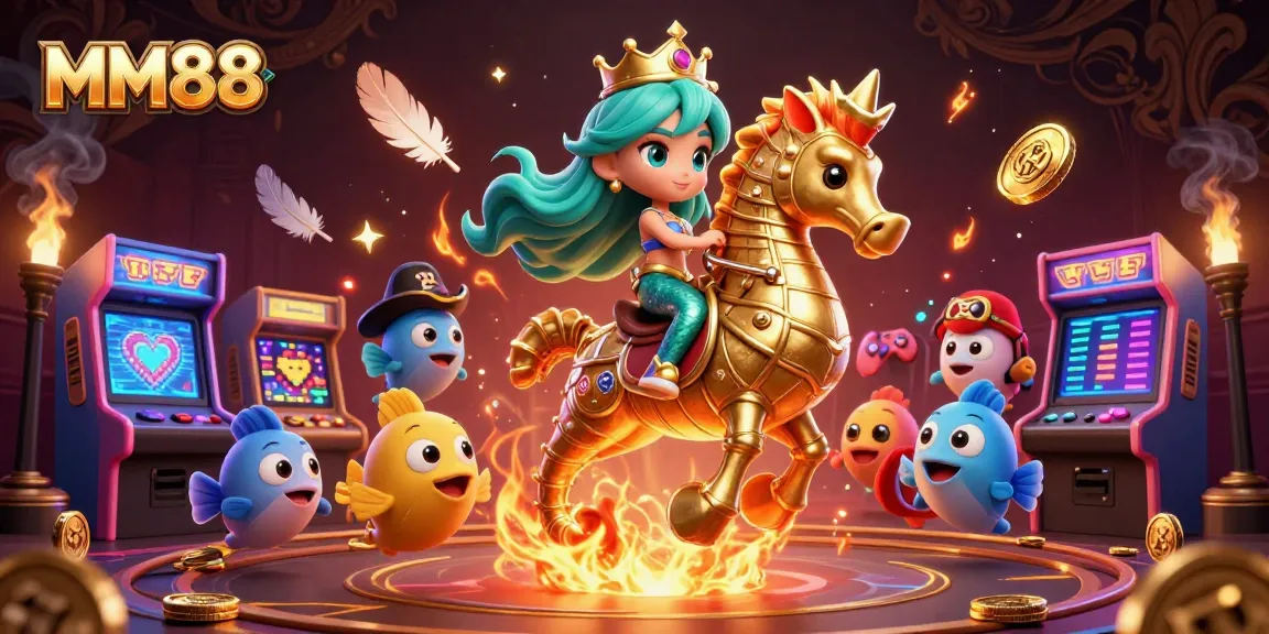 Experience thrilling MM88 cockfighting with a captivating mermaid scene filled with action and colorful characters.