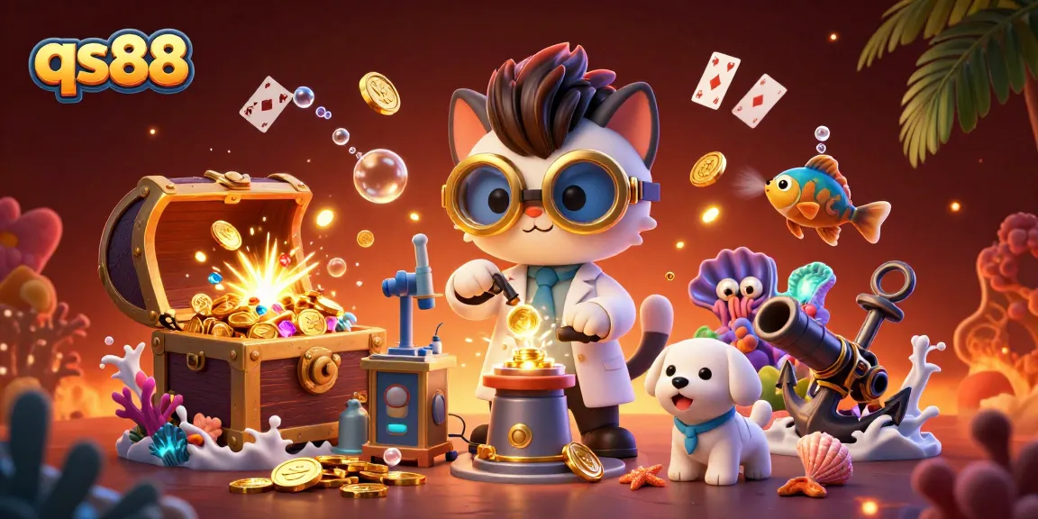 Experience thrilling gaming at qs88 with engaging characters and vibrant casino-themed elements.