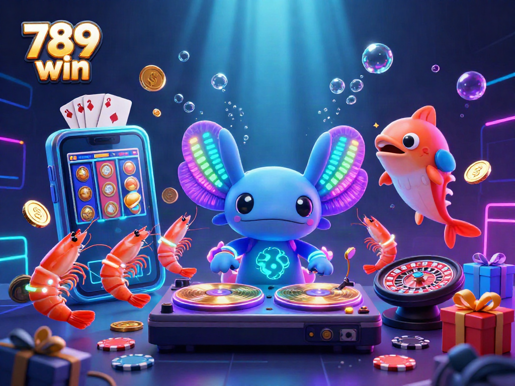 Experience thrilling wins at 789 win with a playful underwater casino scene featuring vibrant characters.