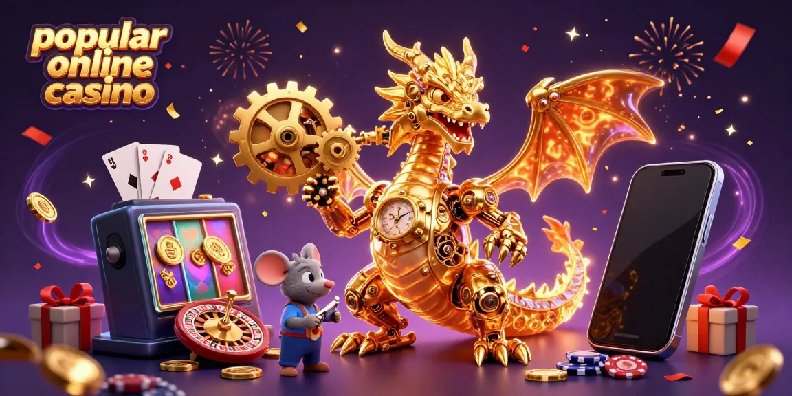Experience the thrill of a popular online casino with a golden dragon and engaging gaming elements.
