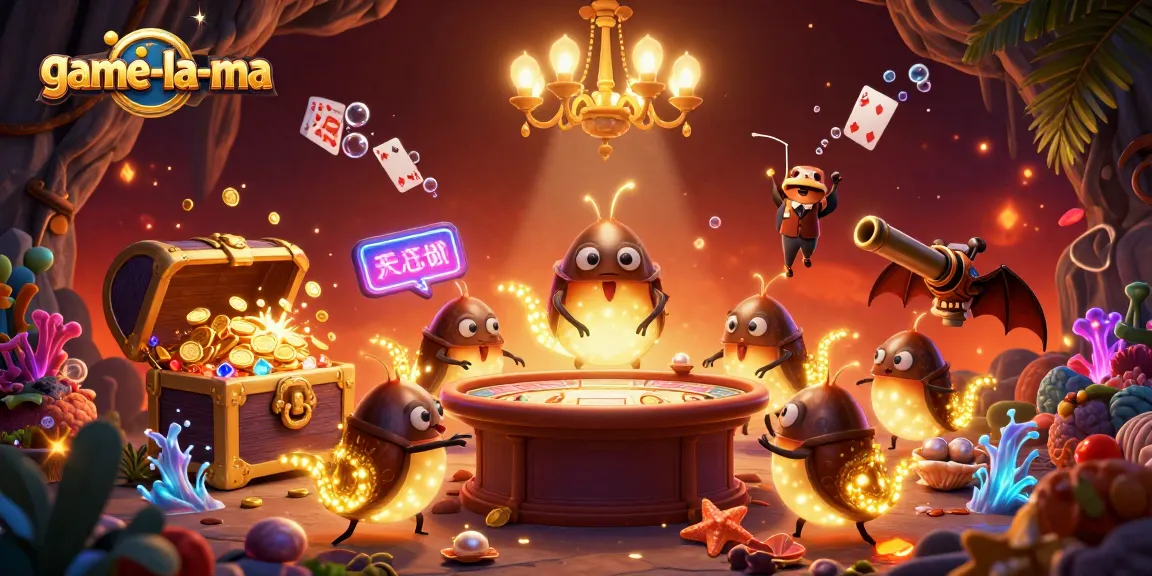 Experience thrilling gameplay at game-la-ma with vibrant glowworms illuminating the exciting casino atmosphere.