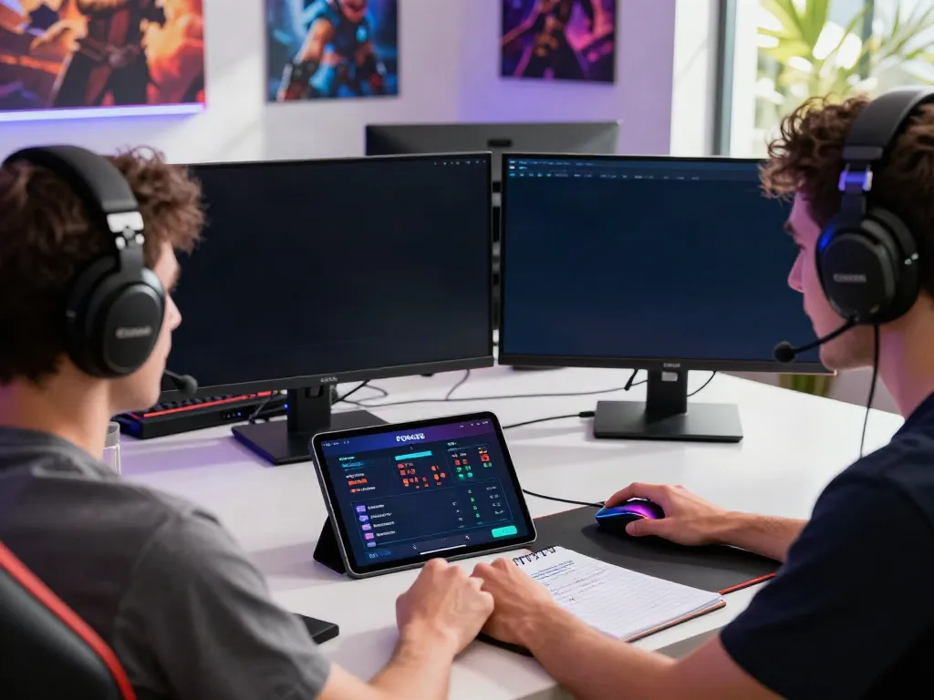 Gamer interacting with link poka88 platform at modern desk setup.
