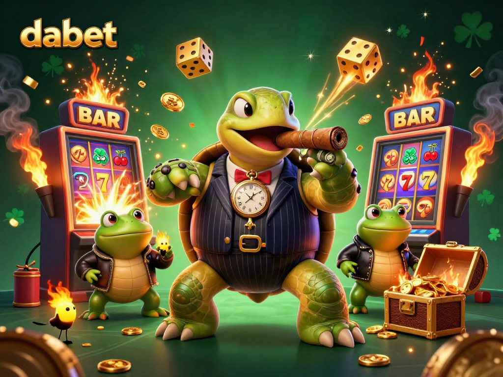 Engage with dabet's thrilling casino experience through captivating characters and vibrant game elements.