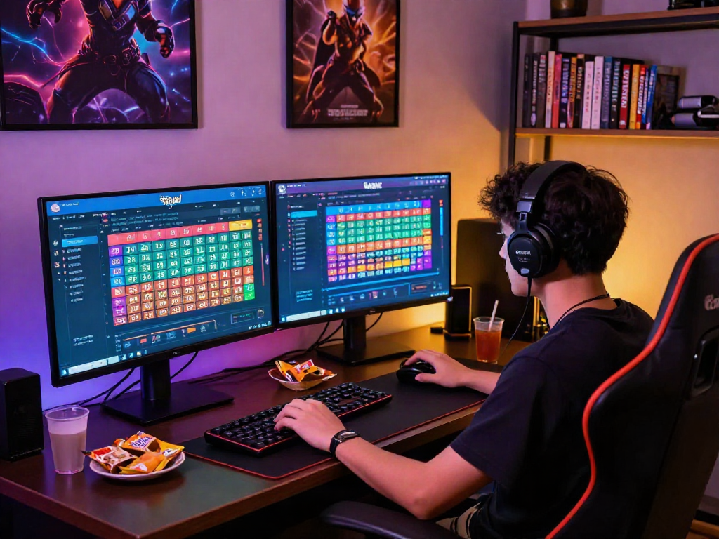 Engaged gamer at a situs togel interface, showcasing online betting excitement