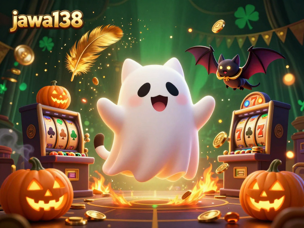 Experience thrilling action with jawa138 in a haunted casino adventure with ghost cat and bat.